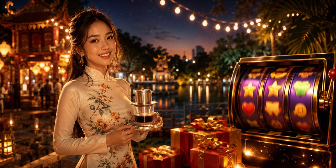 Người chơi thư giãn tại máy slot trong quán cà phê Hà Nội